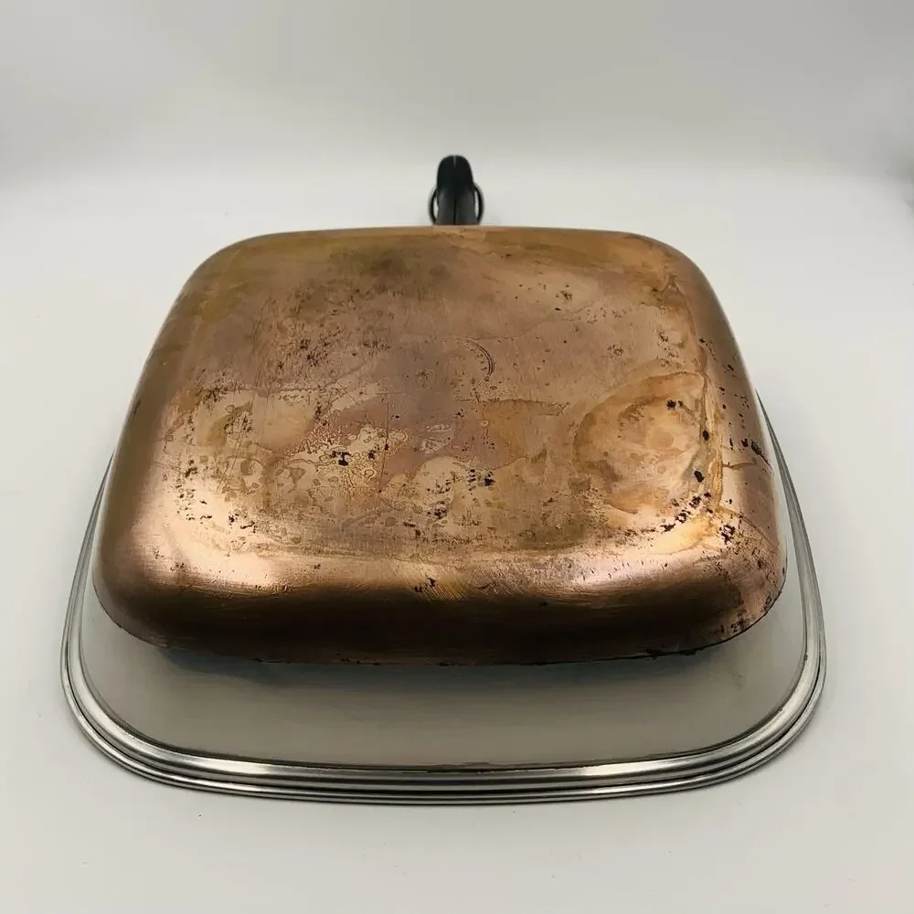 Revere Ware Pre 68 Copper Clad SS Square 11
